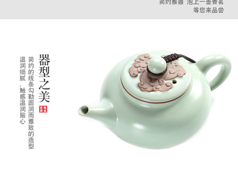 汝窑茶壶陶瓷汝窑茶具小茶壶定制