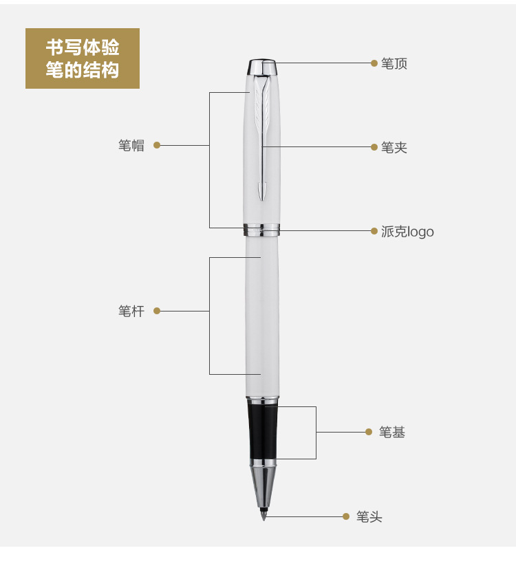 礼品定制，成都礼品，成都礼品定制派克（PARKER）IM纯白白夹宝珠笔