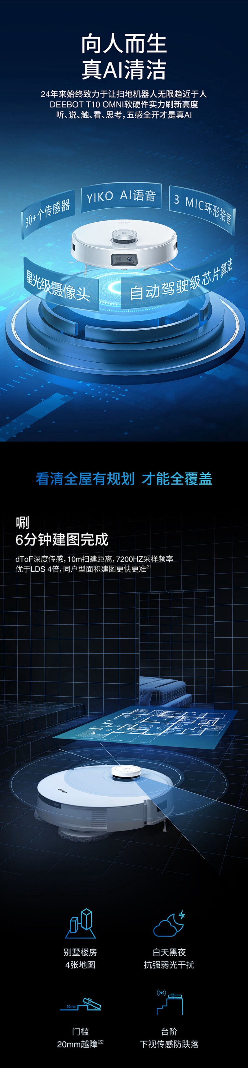 科沃斯用有智能AI设置扫地机器人清扫干不干净