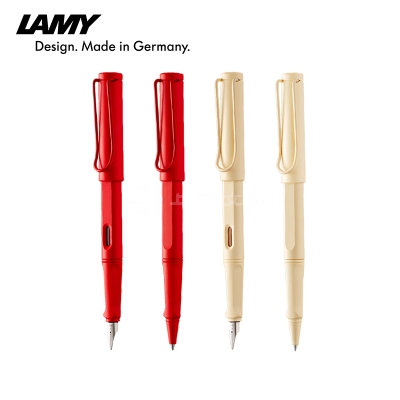 LAMY/凌美墨水笔 safari狩猎系列礼盒套装草莓红/奶油白限定款 正姿钢笔签字笔