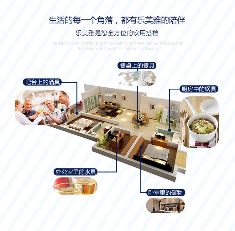 乐美雅白色家用迪瓦丽透明餐盘
