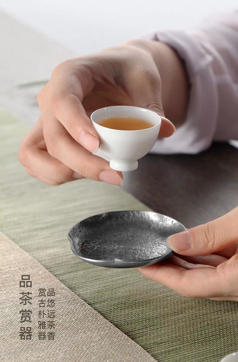 圆方锡器茶饮金属高端茶托