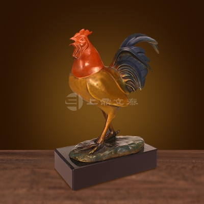 工厂加工纯铜公鸡摆件十二生肖鸡客厅书房工艺品家居装饰礼品