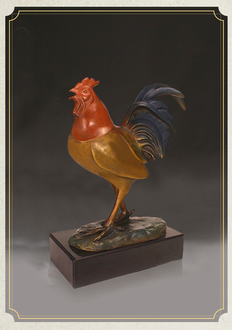 大铜世界可雕刻纯铜公鸡工艺品摆件