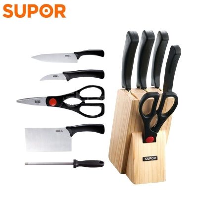 苏泊尔(SUPOR)刀具全套厨房套装六件套T0824-2时尚家用不锈钢组合套装