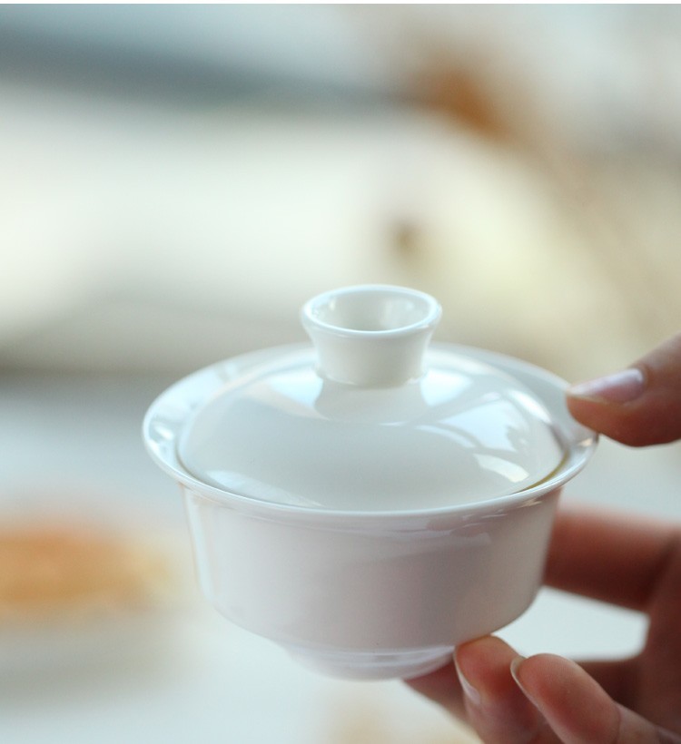 沏一杯茶商务时尚白瓷组合旅行茶具