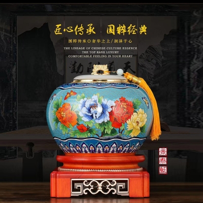 礼品定制，成都礼品，成都礼品定制，景泰蓝花瓶制尊大师铜胎掐丝珐琅镶玉十全十美家居艺术品礼品定制