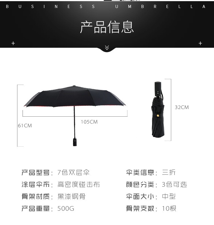 旭晴双层全自动雨伞产品