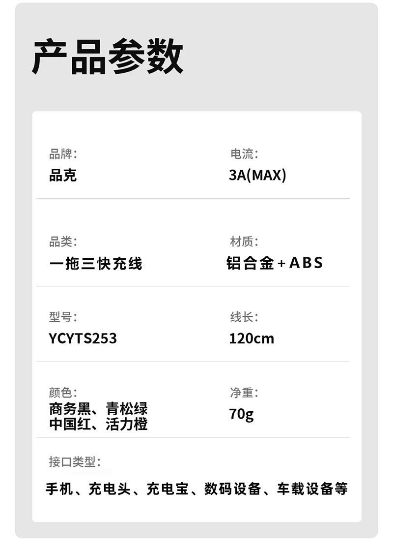 品克产品包装款型定制数据线价格